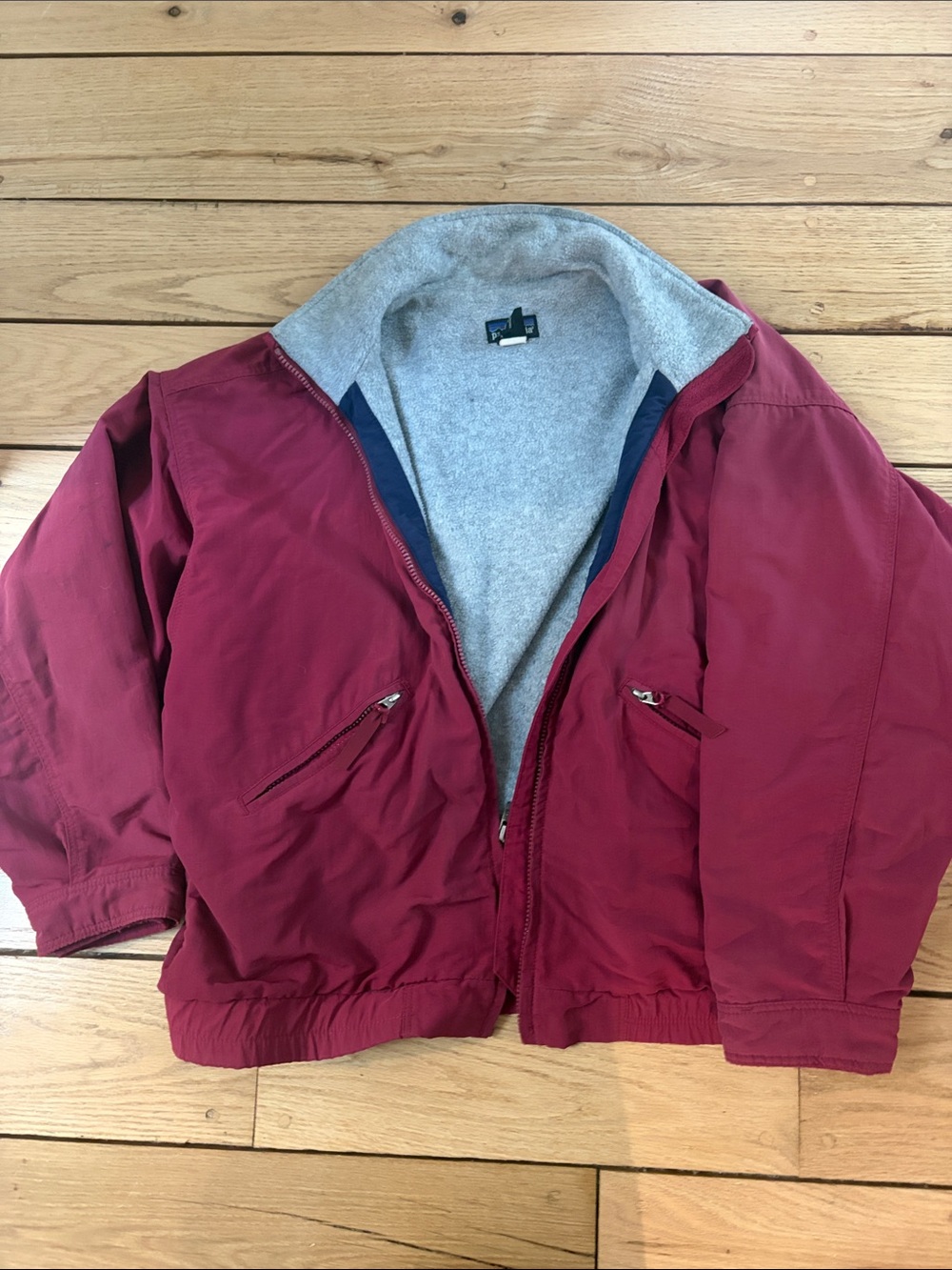 Vintage Patagonia Maroon Jacket with Gray Fleece Lining
